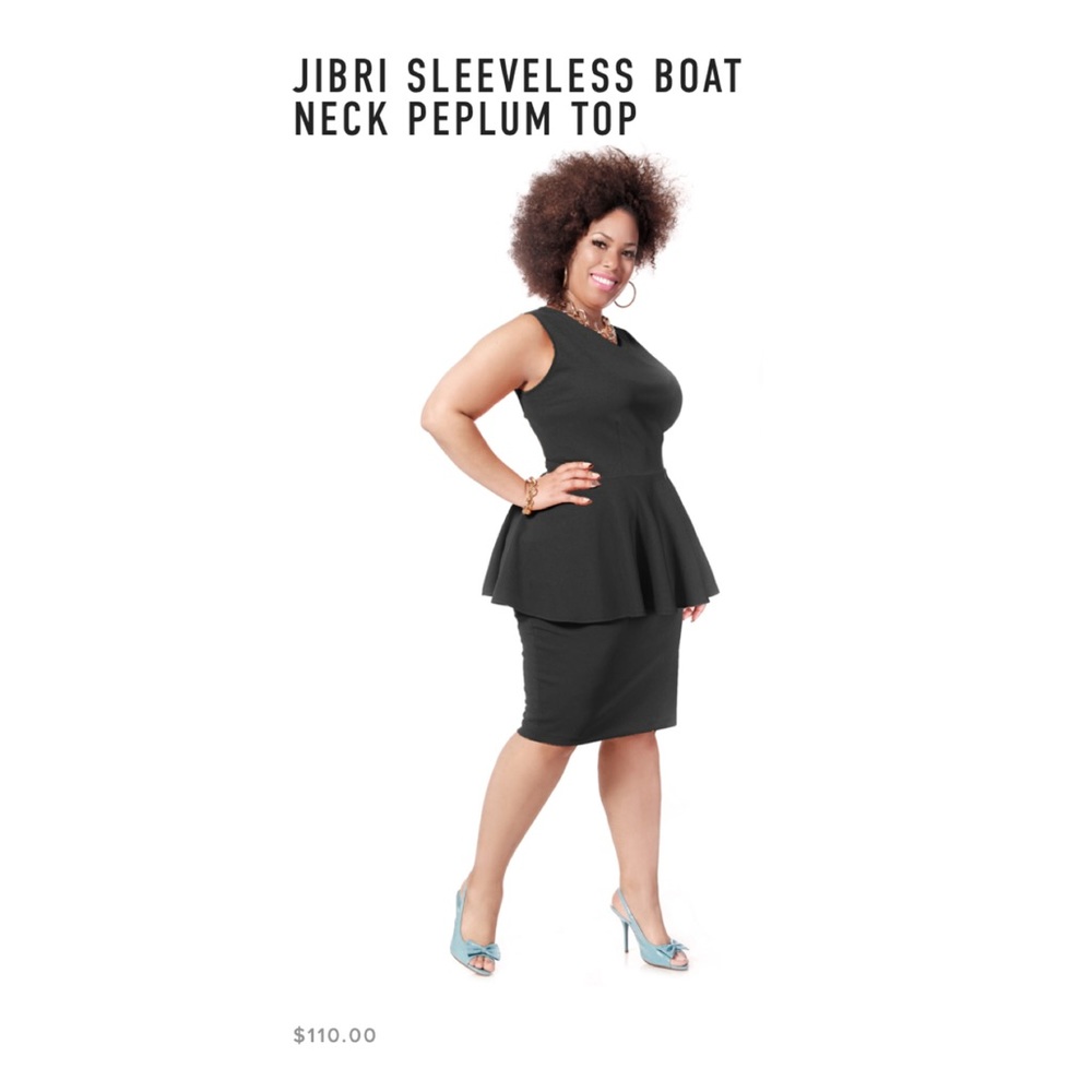 JIBRI SLEEVELESS SQUARE NECK PEPLUM TOP